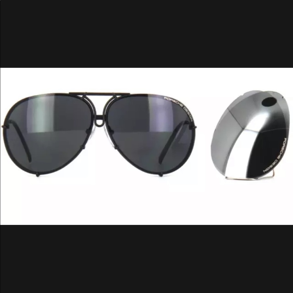 PORSCHE P8478 D Sunglasses Matte Black Frame Black Sliver Gray Lenses 69 mm